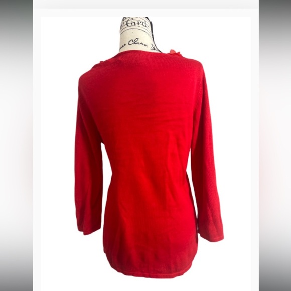 Vintage Berek Red Floral Longsleeve Cardigan Sweater - Picture 5 of 10